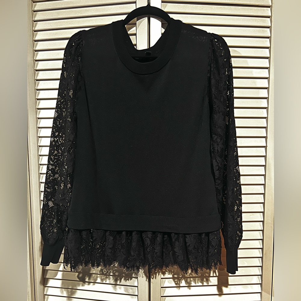 Express Black Lace Sleeve Blouse